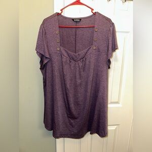 BloomChic Purple Short-Sleeve Scoop Neck Top